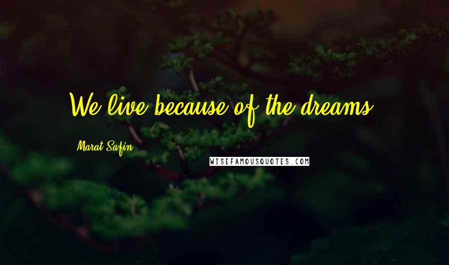 Marat Safin quotes: We live because of the dreams.