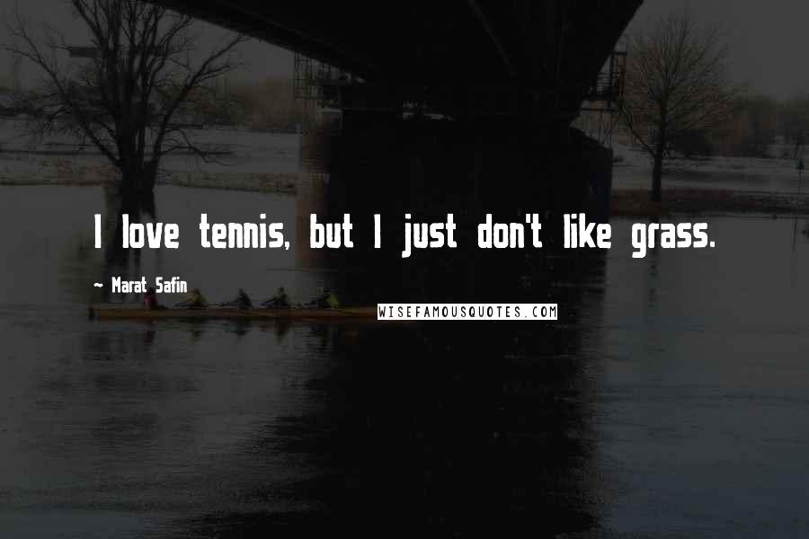 Marat Safin quotes: I love tennis, but I just don't like grass.