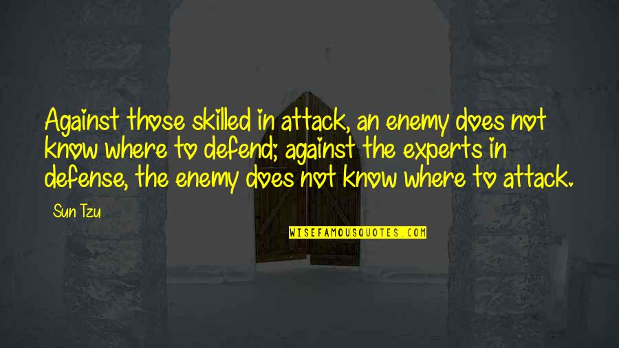 Maravelias V Quotes By Sun Tzu: Against those skilled in attack, an enemy does