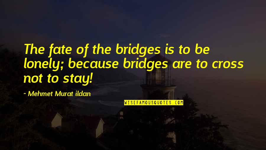 Maravilhosa Model Quotes By Mehmet Murat Ildan: The fate of the bridges is to be