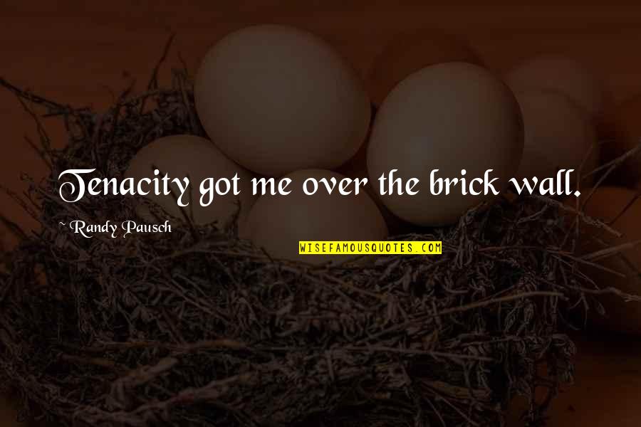 Marble Hornets Alex Quotes By Randy Pausch: Tenacity got me over the brick wall.