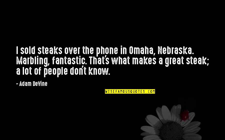 Marbling Quotes By Adam DeVine: I sold steaks over the phone in Omaha,