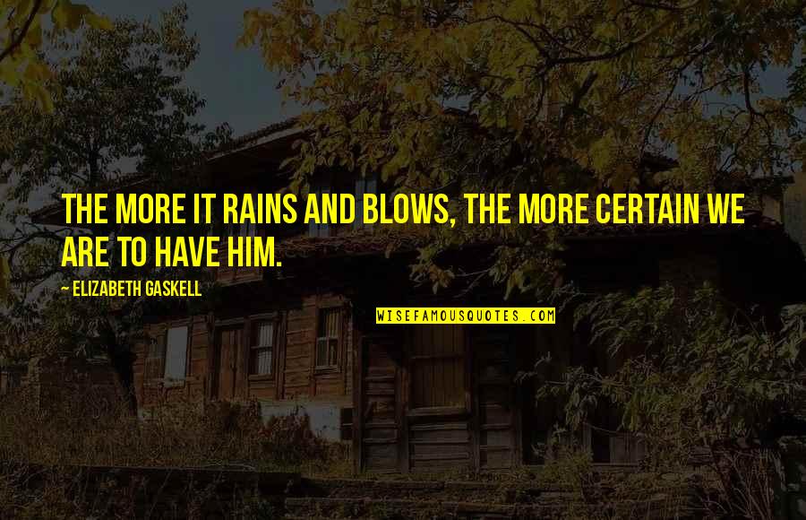 Marc Ecko Quotes By Elizabeth Gaskell: The more it rains and blows, the more