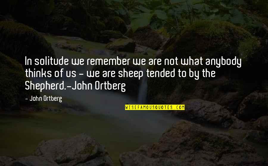 Marc Ian Quotes By John Ortberg: In solitude we remember we are not what Marc Ian Quotes By John Ortberg: In solitude we remember we are not what