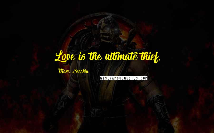 Marc Secchia quotes: Love is the ultimate thief.