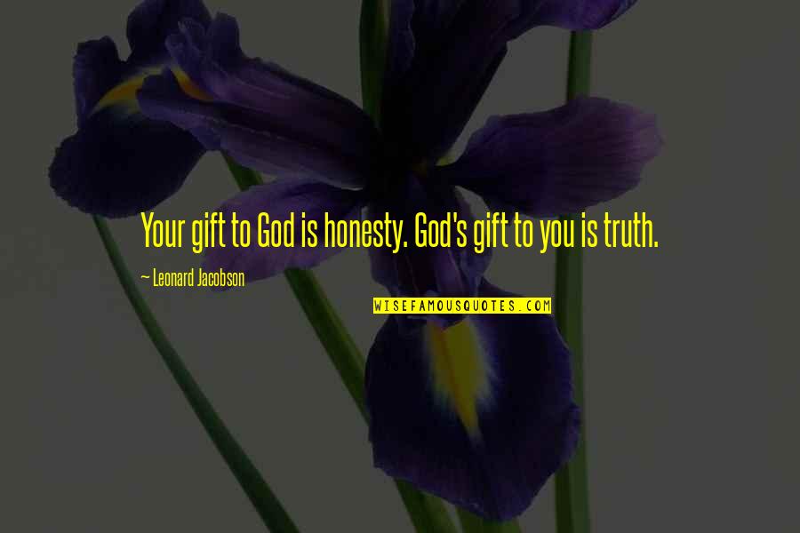 Marcantonio Dentistry Quotes By Leonard Jacobson: Your gift to God is honesty. God's gift