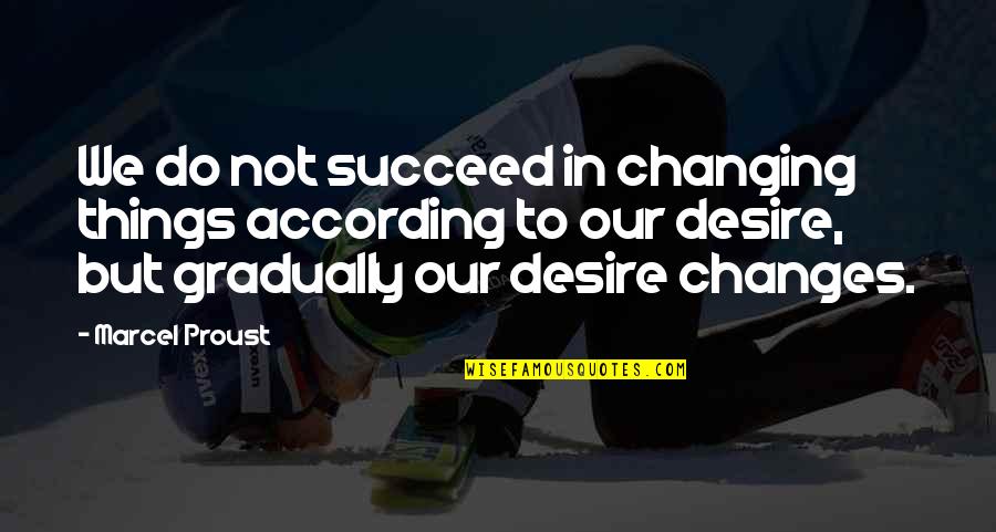Marcel Proust Quotes By Marcel Proust: We do not succeed in changing things according