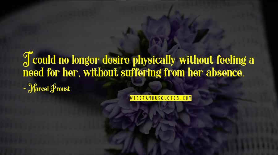 Marcel Quotes By Marcel Proust: I could no longer desire physically without feeling