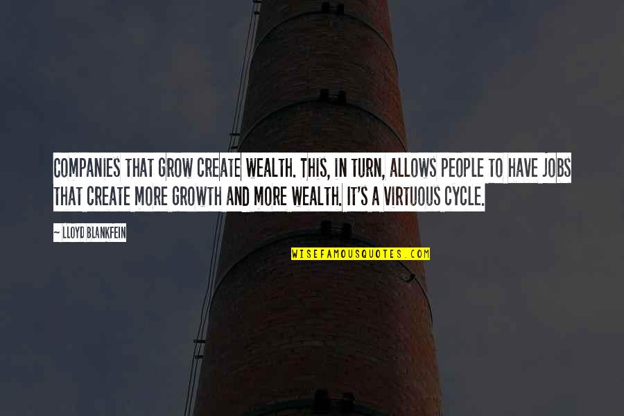 Marchandiseur Quotes By Lloyd Blankfein: Companies that grow create wealth. This, in turn,