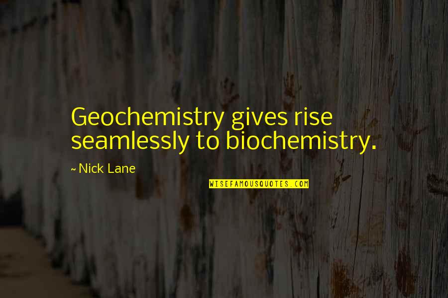Marchina Davis Quotes By Nick Lane: Geochemistry gives rise seamlessly to biochemistry.