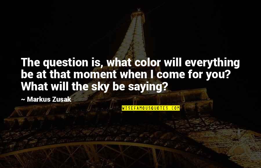 Marchizul De Sade Quotes By Markus Zusak: The question is, what color will everything be