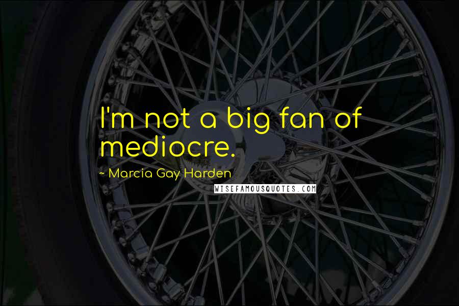 Marcia Gay Harden quotes: I'm not a big fan of mediocre.