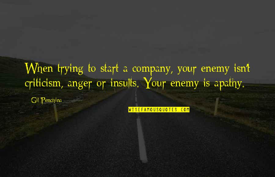 Marclay Elementary Quotes By Gil Penchina: When trying to start a company, your enemy