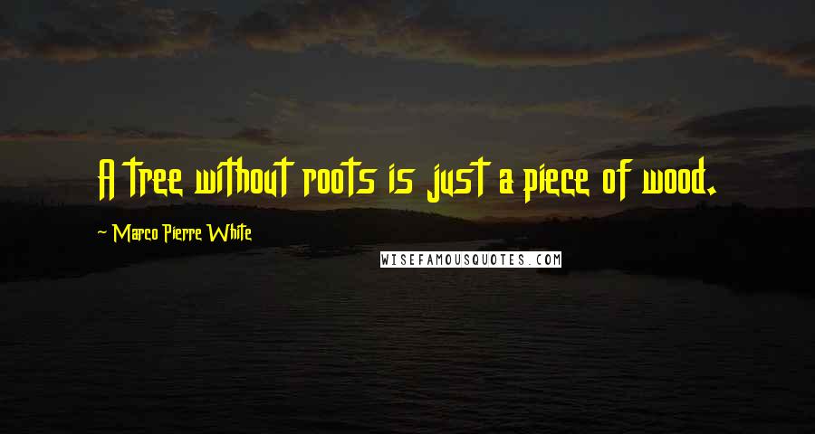 Marco Pierre White quotes: A tree without roots is just a piece of wood.