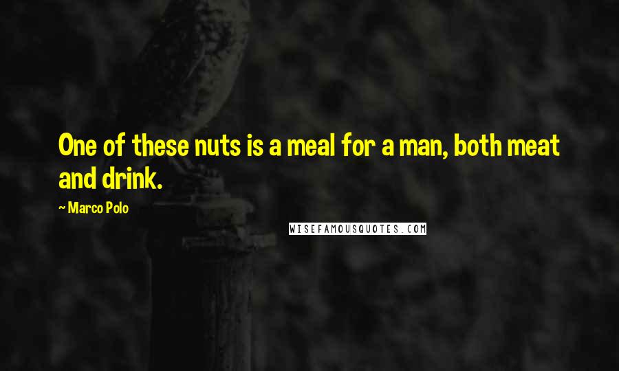Marco Polo quotes: One of these nuts is a meal for a man, both meat and drink.