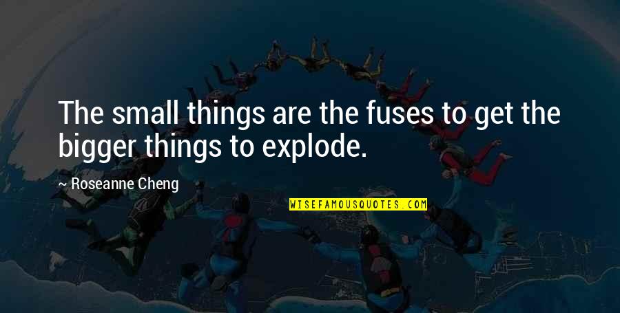 Marcos Pizza Quotes By Roseanne Cheng: The small things are the fuses to get Marcos Pizza Quotes By Roseanne Cheng: The small things are the fuses to get