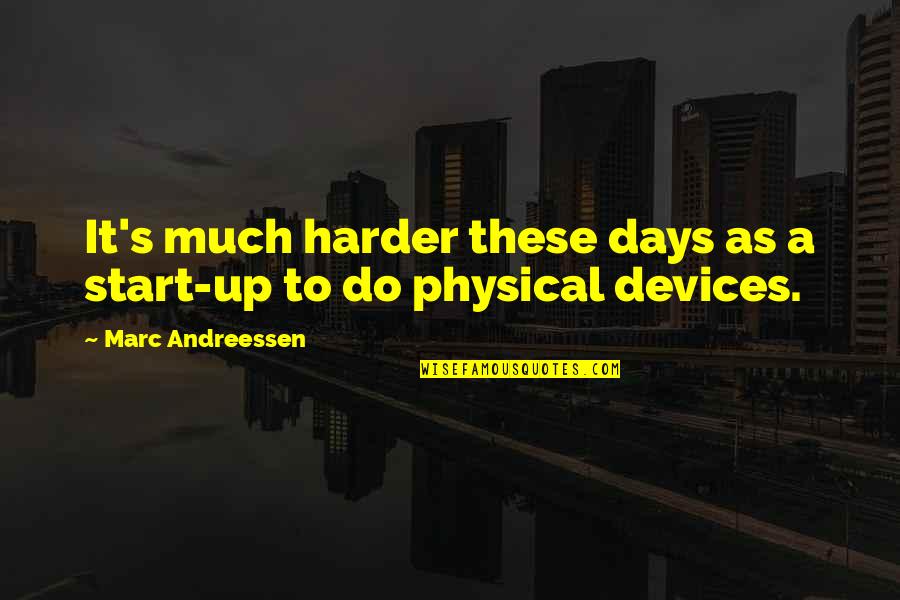 Marc's Quotes By Marc Andreessen: It's much harder these days as a start-up