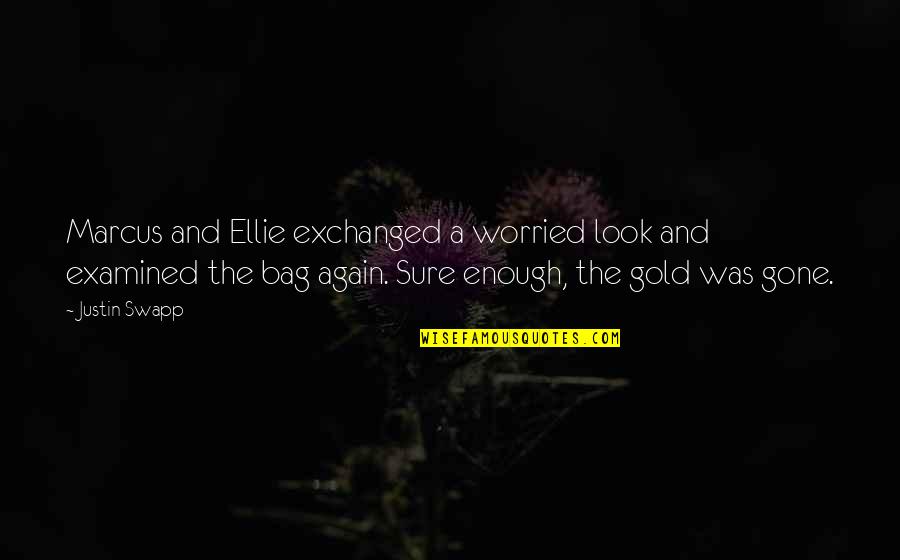 Marcus A Really Us Quotes By Justin Swapp: Marcus and Ellie exchanged a worried look and Marcus A Really Us Quotes By Justin Swapp: Marcus and Ellie exchanged a worried look and