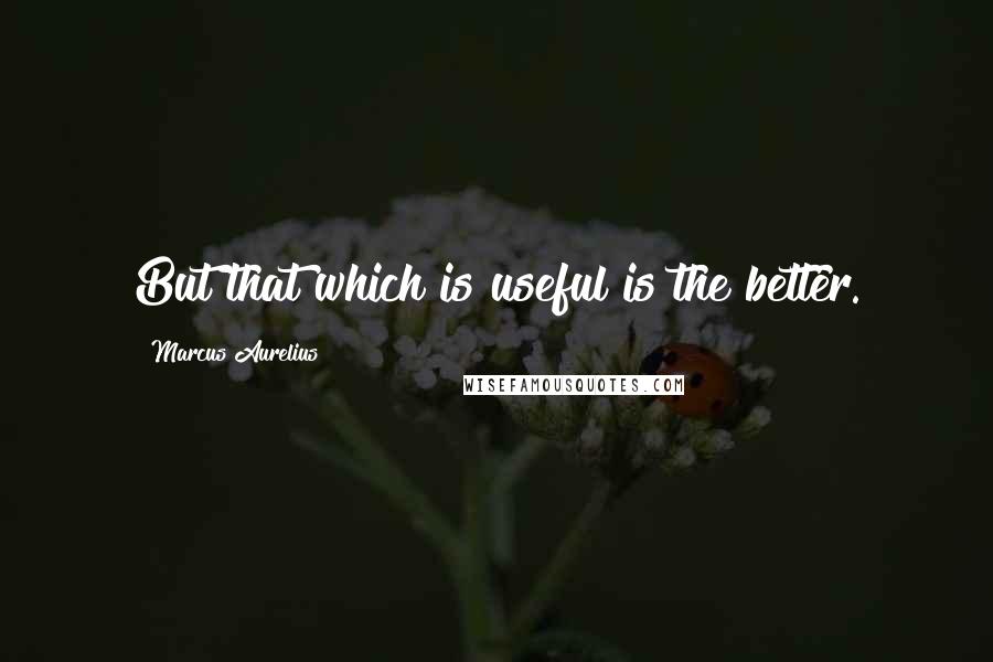 Marcus Aurelius quotes: But that which is useful is the better.