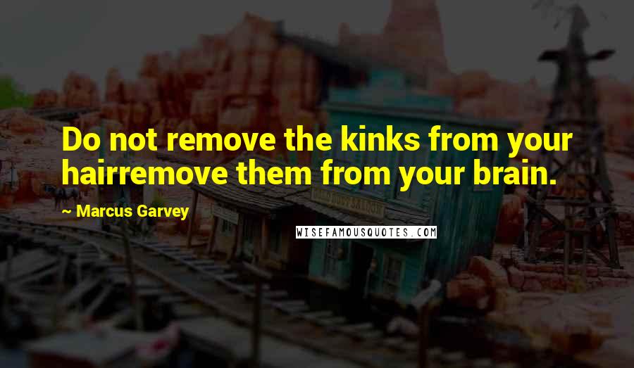 Marcus Garvey quotes: Do not remove the kinks from your hairremove them from your brain.