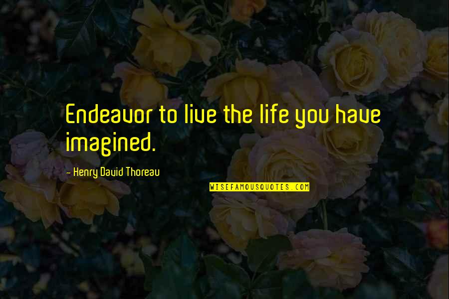 Marcus Lepidus Quotes By Henry David Thoreau: Endeavor to live the life you have imagined.