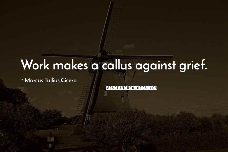 Marcus Tullius Cicero quotes: Work makes a callus against grief.