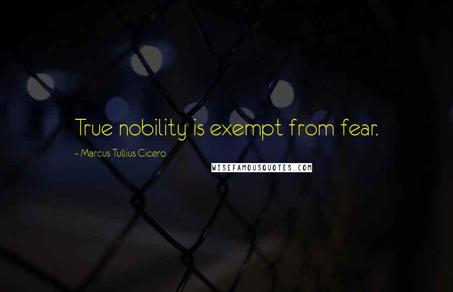 Marcus Tullius Cicero quotes: True nobility is exempt from fear.