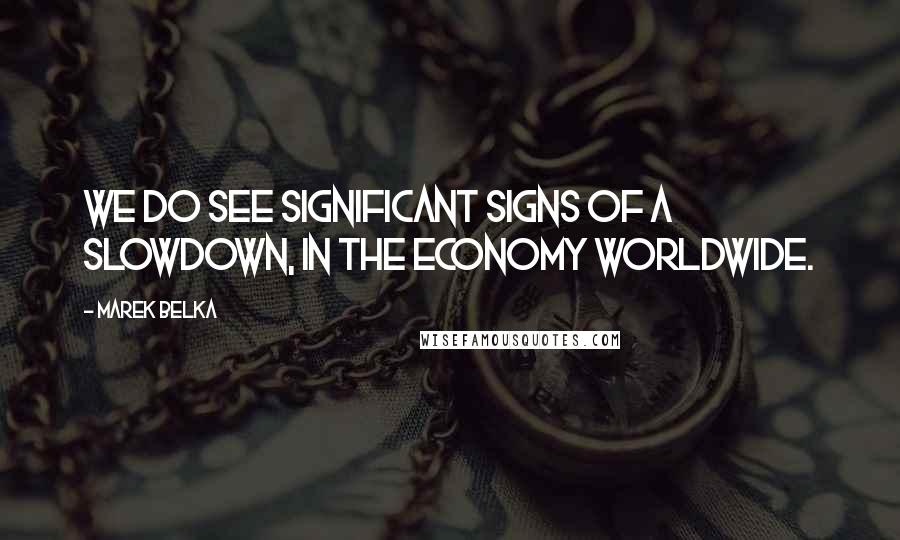 Marek Belka quotes: We do see significant signs of a slowdown, in the economy worldwide.