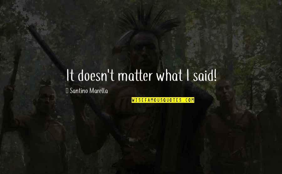 Marella Quotes By Santino Marella: It doesn't matter what I said! Marella Quotes By Santino Marella: It doesn't matter what I said!
