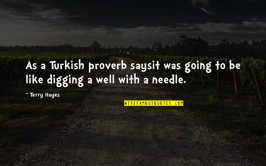 Margaret Fairless Barber Quotes By Terry Hayes: As a Turkish proverb saysit was going to