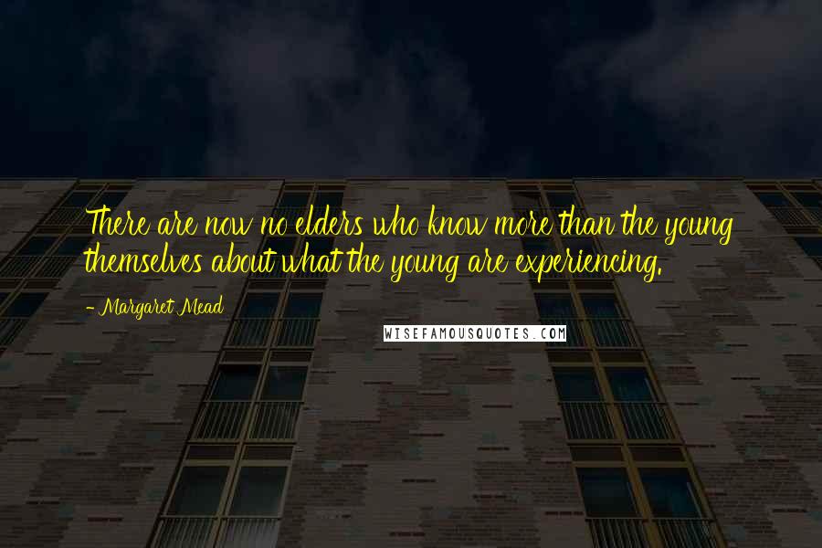 Margaret Mead quotes: There are now no elders who know more than the young themselves about what the young are experiencing.