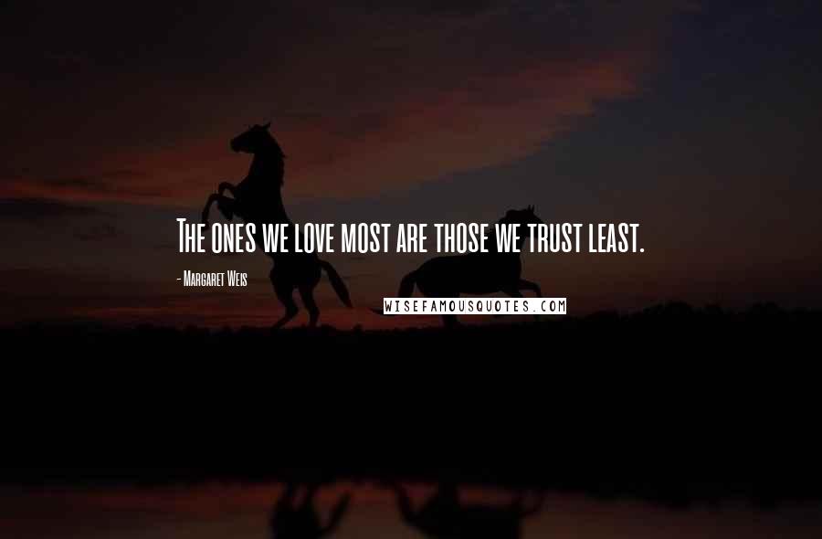 Margaret Weis quotes: The ones we love most are those we trust least.