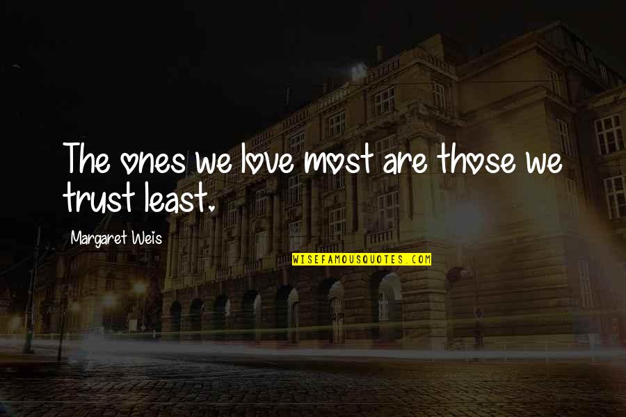Margaret Weis Quotes By Margaret Weis: The ones we love most are those we
