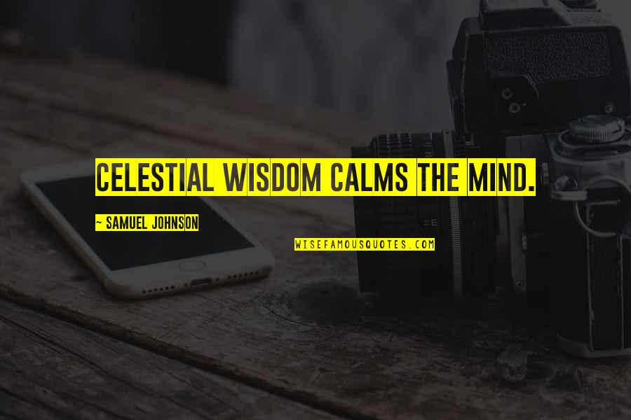 Margin Of Error Quotes By Samuel Johnson: Celestial wisdom calms the mind.