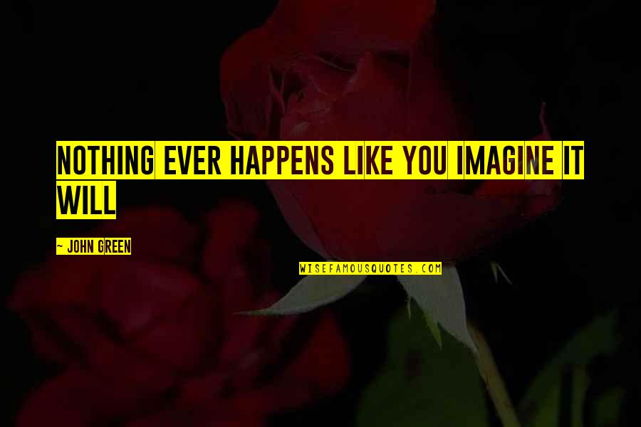 Margo Spiegelman Quotes By John Green: Nothing ever happens like you imagine it will