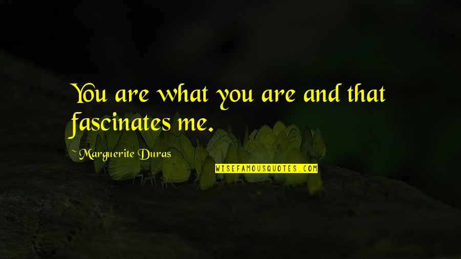 Marguerite Duras Quotes By Marguerite Duras: You are what you are and that fascinates