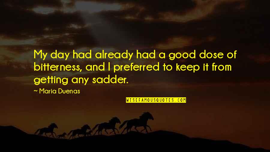 Maria Duenas Quotes By Maria Duenas: My day had already had a good dose