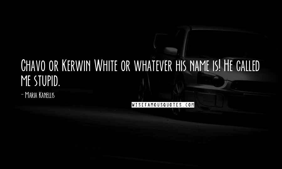 Maria Kanellis quotes: Chavo or Kerwin White or whatever his name is! He called me stupid.