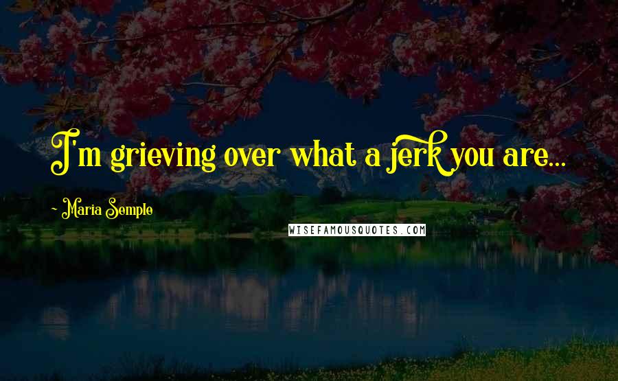 Maria Semple quotes: I'm grieving over what a jerk you are...