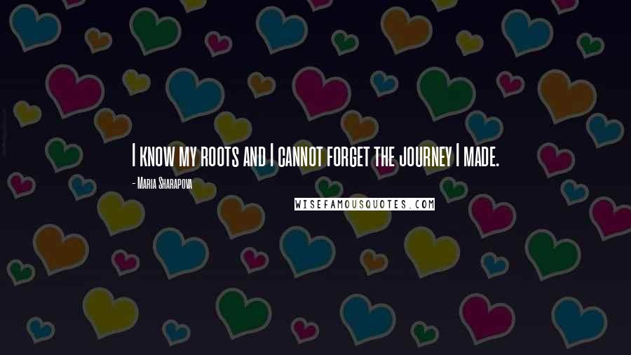 Maria Sharapova quotes: I know my roots and I cannot forget the journey I made.