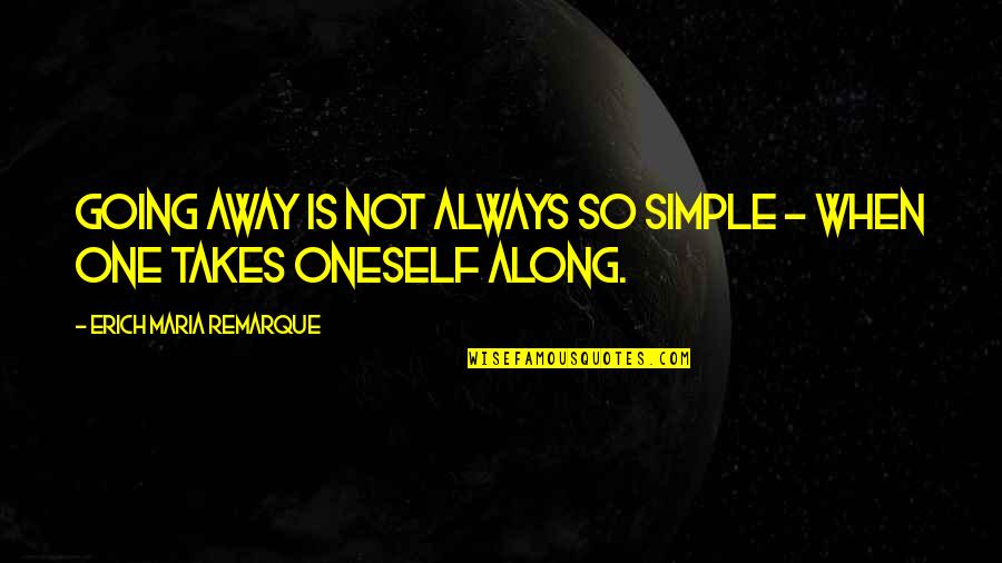 Maria Simple Quotes By Erich Maria Remarque: Going away is not always so simple -
