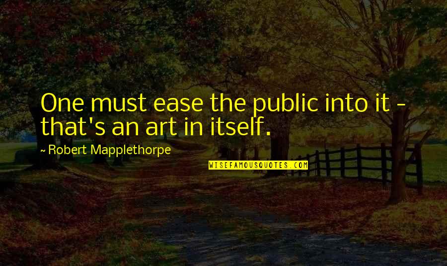 Marian R Croak Quotes By Robert Mapplethorpe: One must ease the public into it - Marian R Croak Quotes By Robert Mapplethorpe: One must ease the public into it -