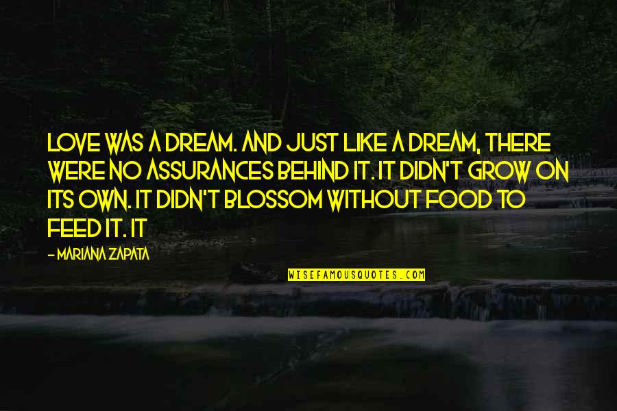 Mariana's Quotes By Mariana Zapata: love was a dream. And just like a