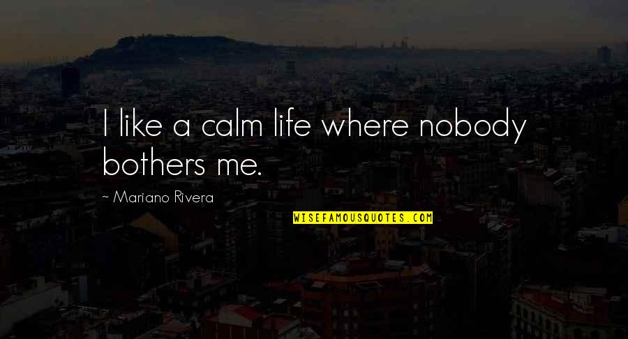 Mariano Rivera Quotes By Mariano Rivera: I like a calm life where nobody bothers
