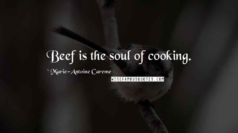 Marie-Antoine Careme quotes: Beef is the soul of cooking.