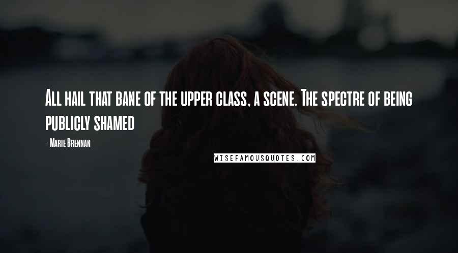 Marie Brennan quotes: All hail that bane of the upper class, a scene. The spectre of being publicly shamed