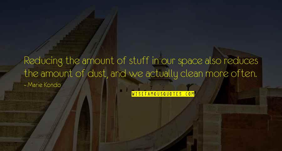 Marie Kondo Quotes By Marie Kondo: Reducing the amount of stuff in our space