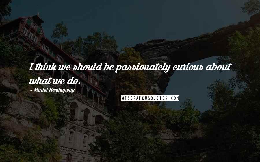 Mariel Hemingway quotes: I think we should be passionately curious about what we do.