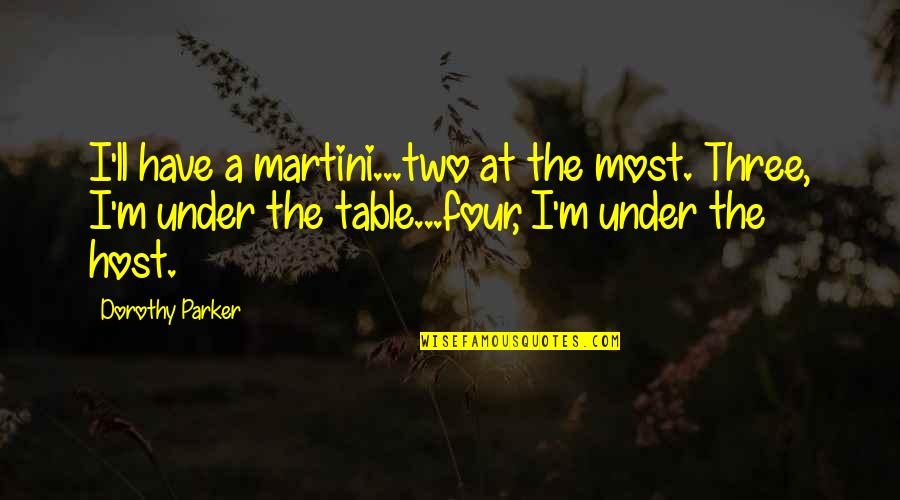 Marigrace Butela Quotes By Dorothy Parker: I'll have a martini...two at the most. Three, Marigrace Butela Quotes By Dorothy Parker: I'll have a martini...two at the most. Three,