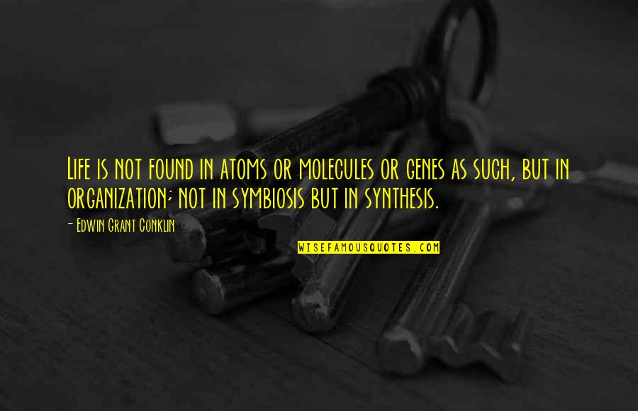 Marination Quotes By Edwin Grant Conklin: Life is not found in atoms or molecules
